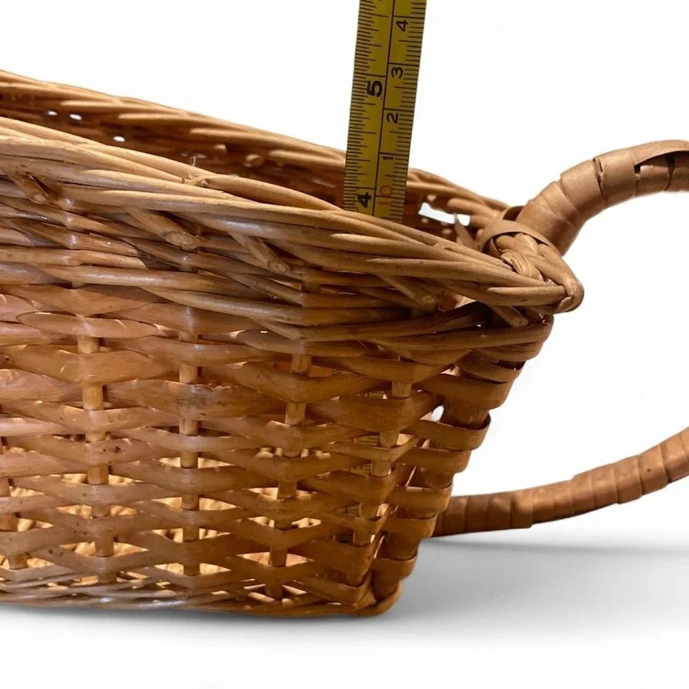 Vintage Cottagecore Wicker Wine Cradle Basket